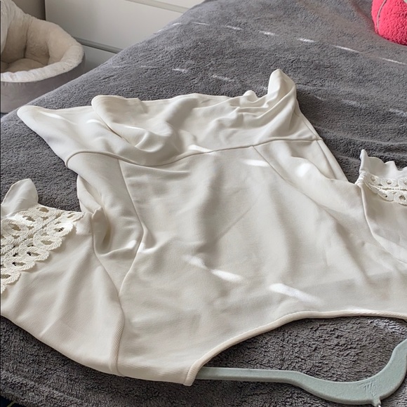 Charter club 3/4 length sleeve peplum top (cream) - Picture 3 of 5